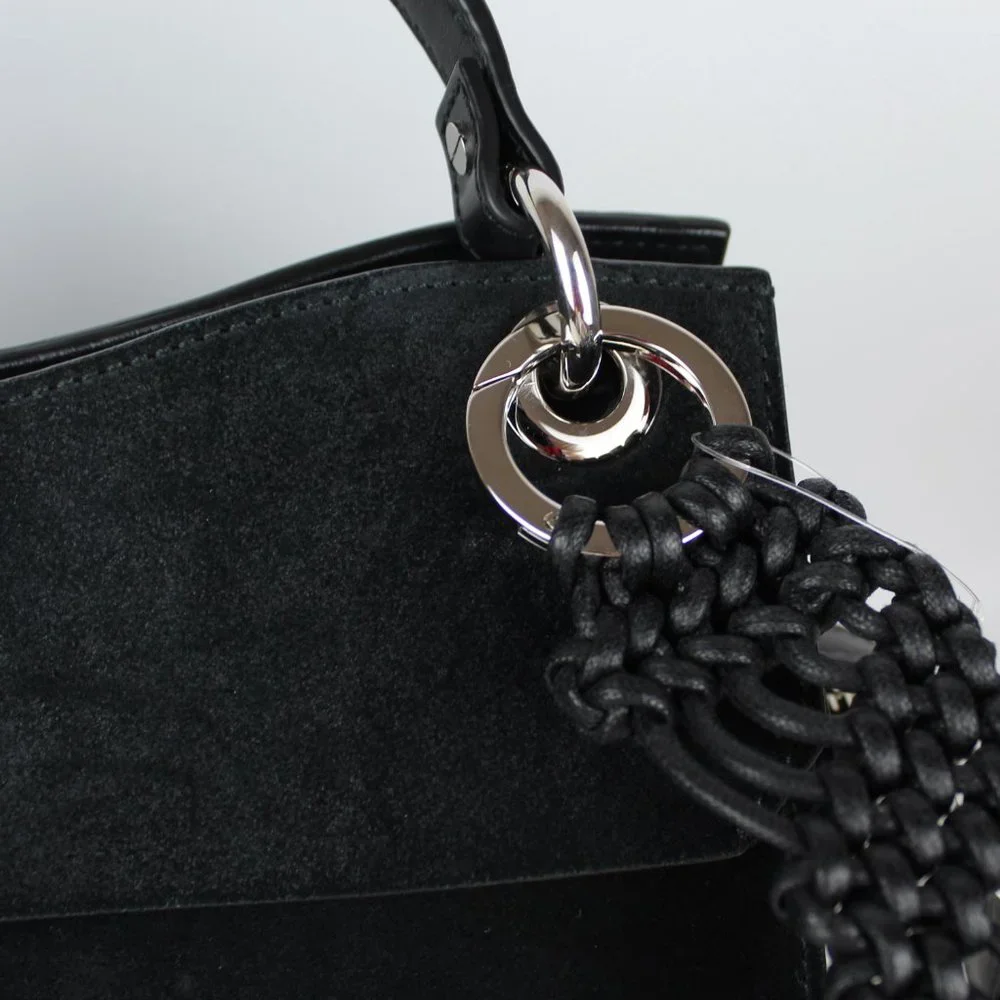 NEW Proenza Schouler Black Suede Satchel Bag, Luxe Designer Shoulder Purse